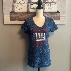 🏈NFL APPAREL Woman’s New York Giants V-Neck Top Size L